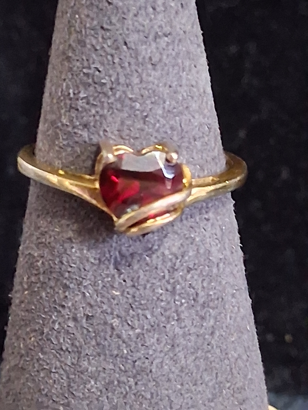 Ross-Simons Heart-Shaped Garnet Or Ruby Ring 18kt Gold Over Sterling Sz 6